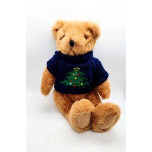 Great American Fun GAF Stuffed Brown Bear Plush 11 in Christmas Sweater Vintage